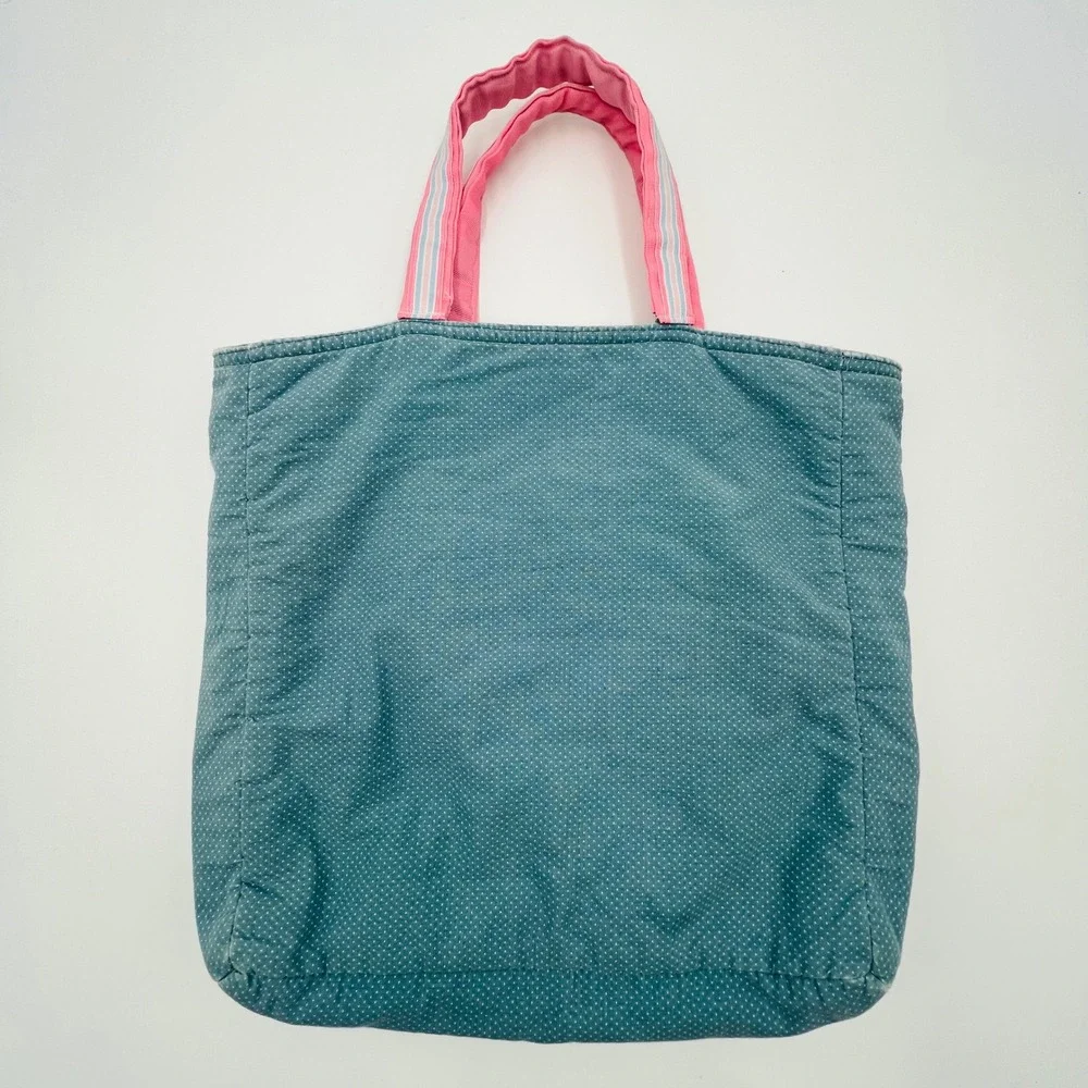 VTG Quilted Patchwork Star Tote Bag Polka Dot Cottagecore 90s Grandma Handmade